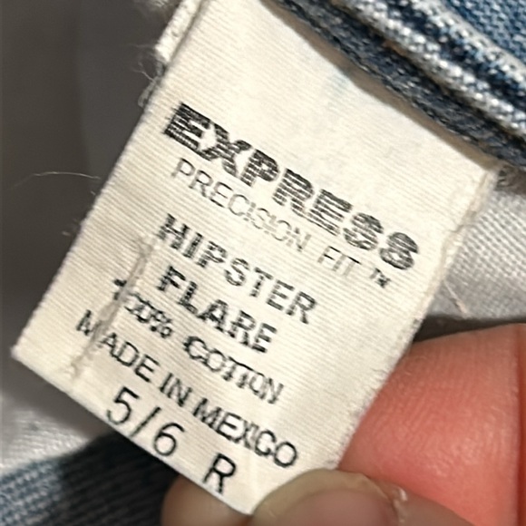 Express Y2K button front hipster flare  jeans size 5/6 - Picture 7 of 14